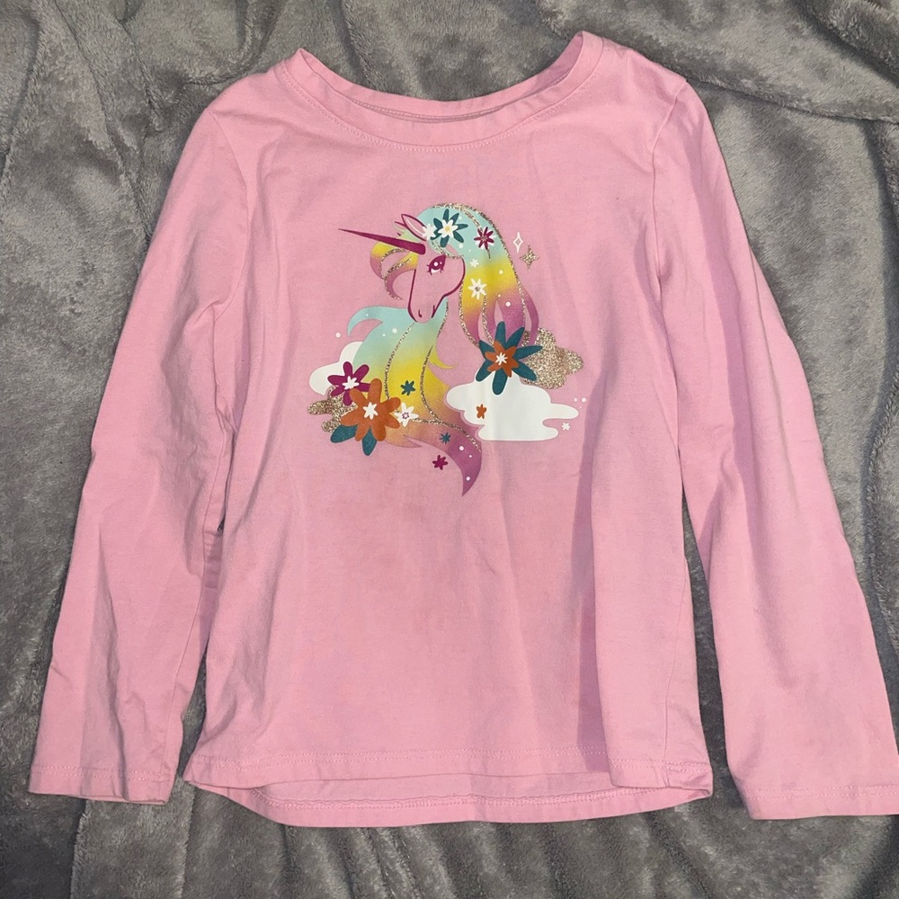 -kids 5t long sleeve unicorn shirt